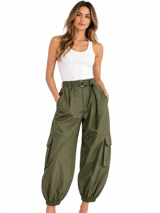 10 Crosby Derek Lam Pants - Derek Lam 10 Crosby Women’s Tamsin Balloon Cargo Pants in Fatigue size XS